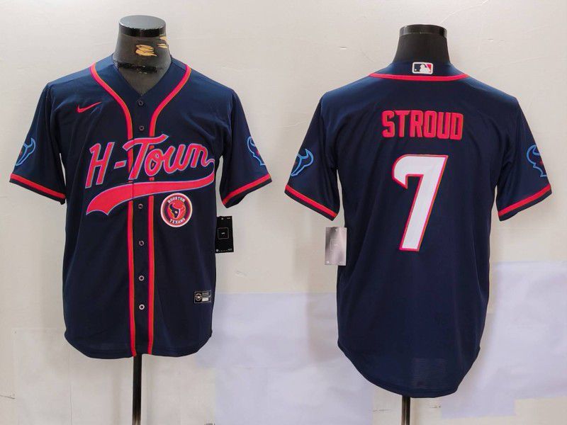 Men Houston Texans #7 Stroud Blue Second generation joint name 2024 Nike Limited NFL Jersey style 3->houston texans->NFL Jersey